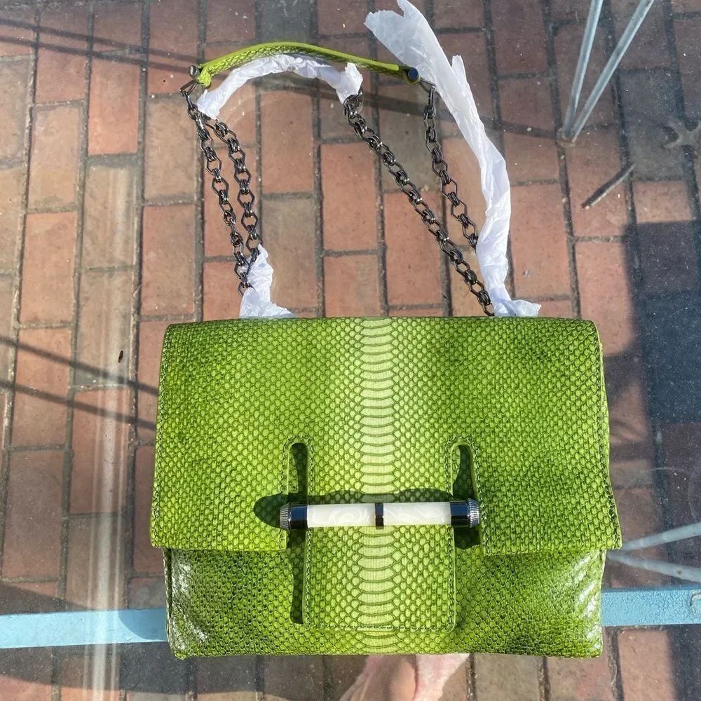 Anthropologie Leifsdottir Python Embossed Leather Bag NWT